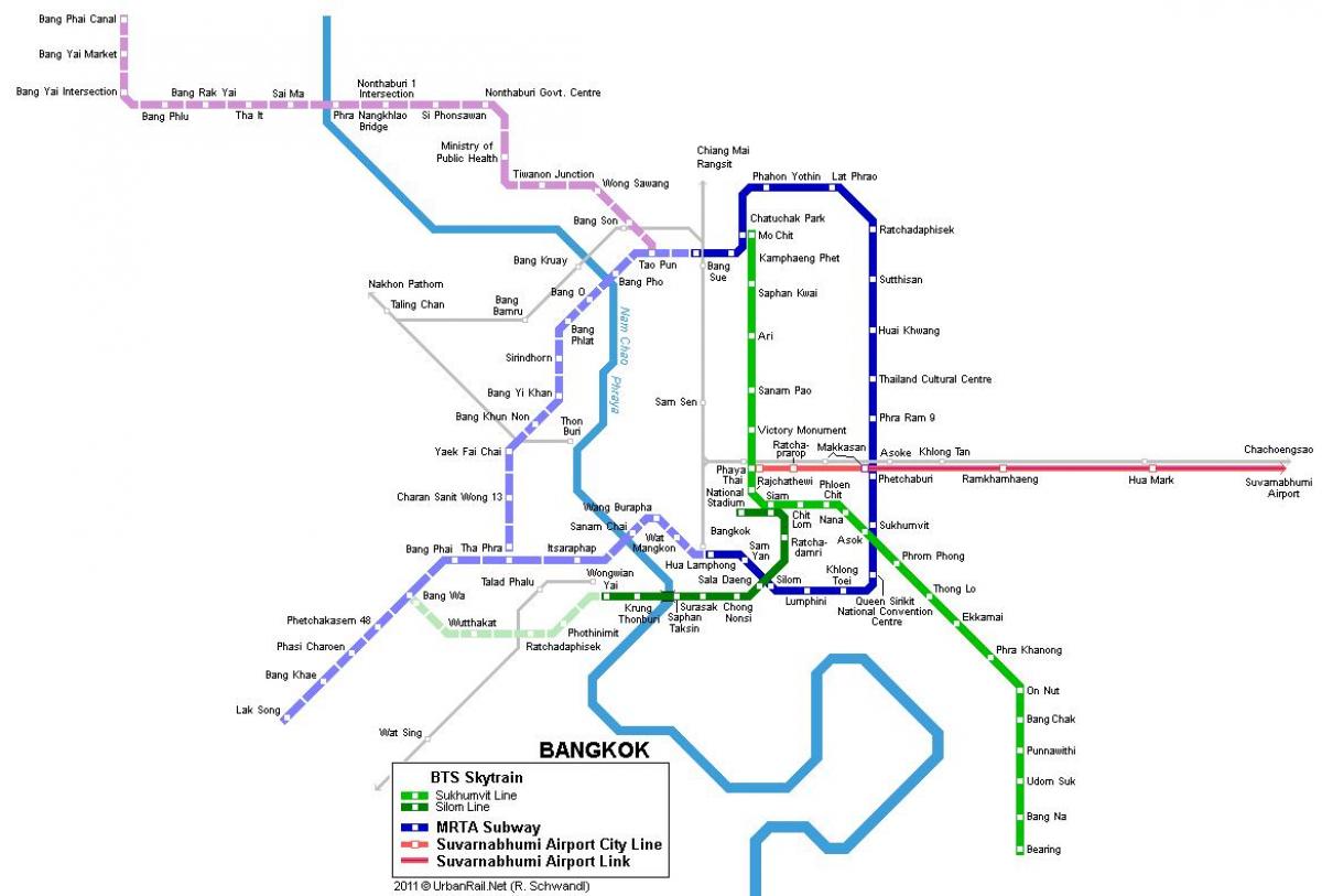 metro karte bangkokā taizemē