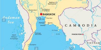 Bangkoka taizemes un pasaules kartes