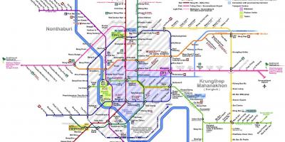 Bangkoka vilcienu līnijas kartē