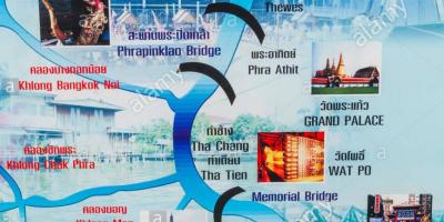 Karte chao phraya river bangkokā