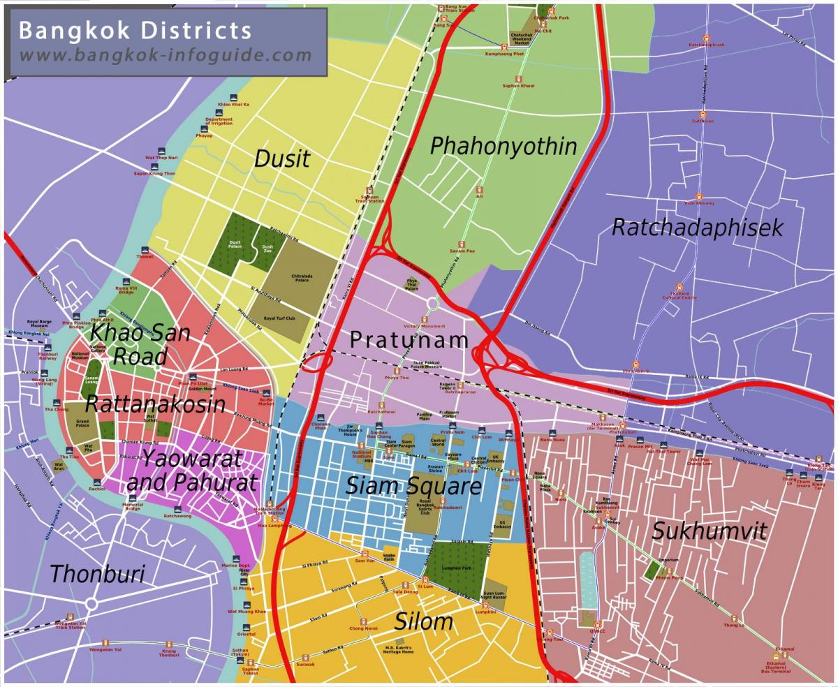 kartes bangkokā un apkārtējo teritoriju