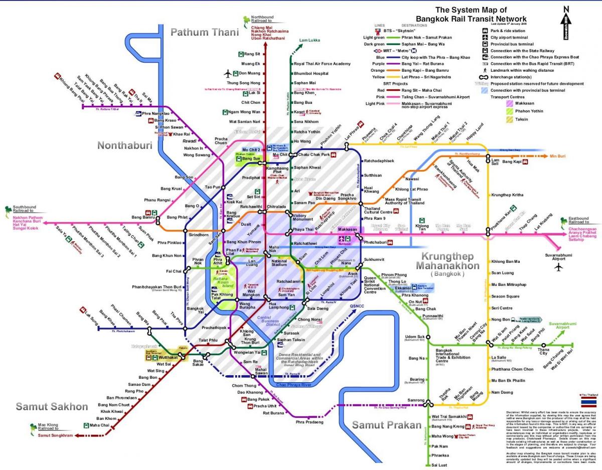 bangkoka vilcienu līnijas kartē