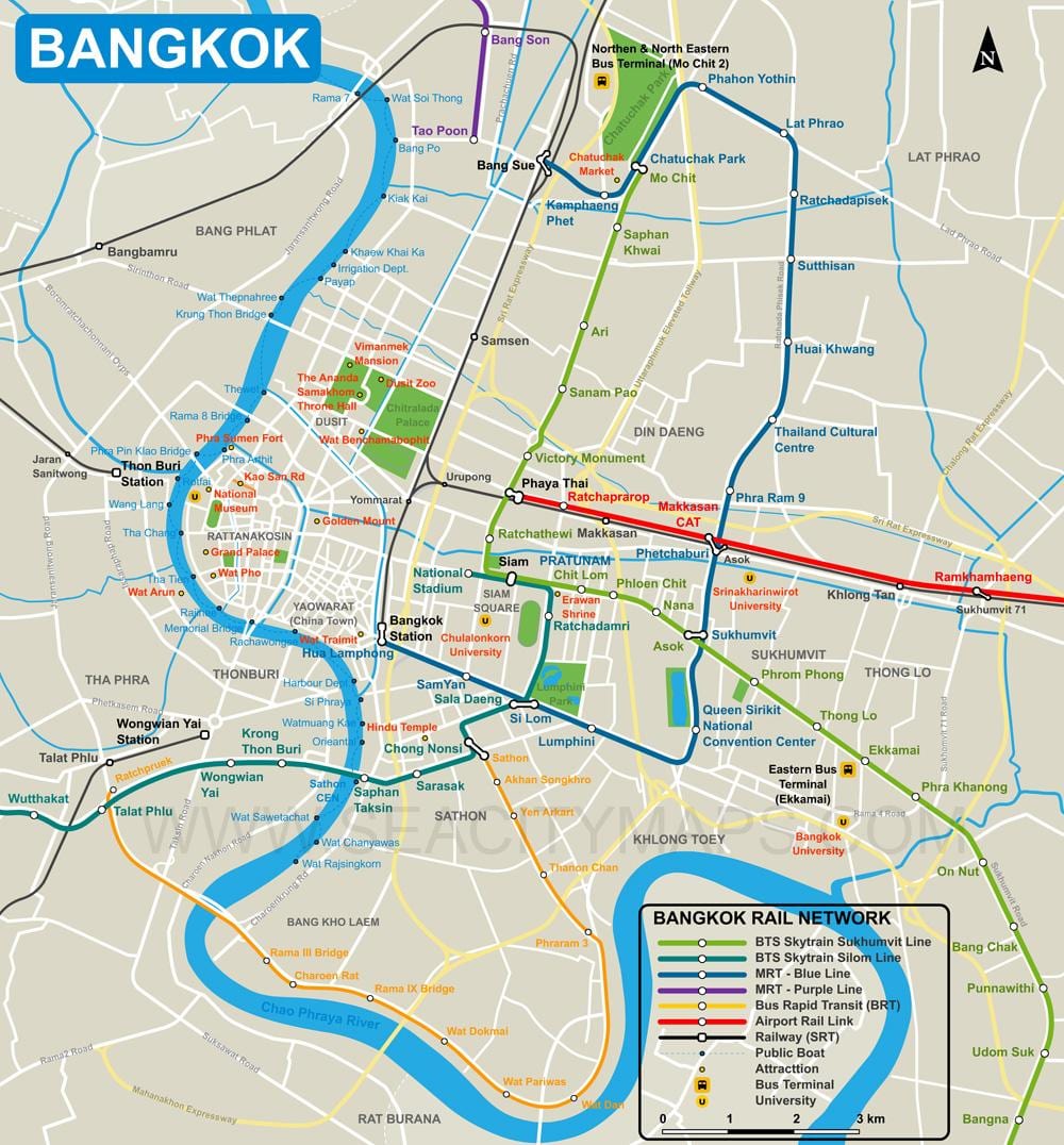 karte bangkoka pilsētas centrs