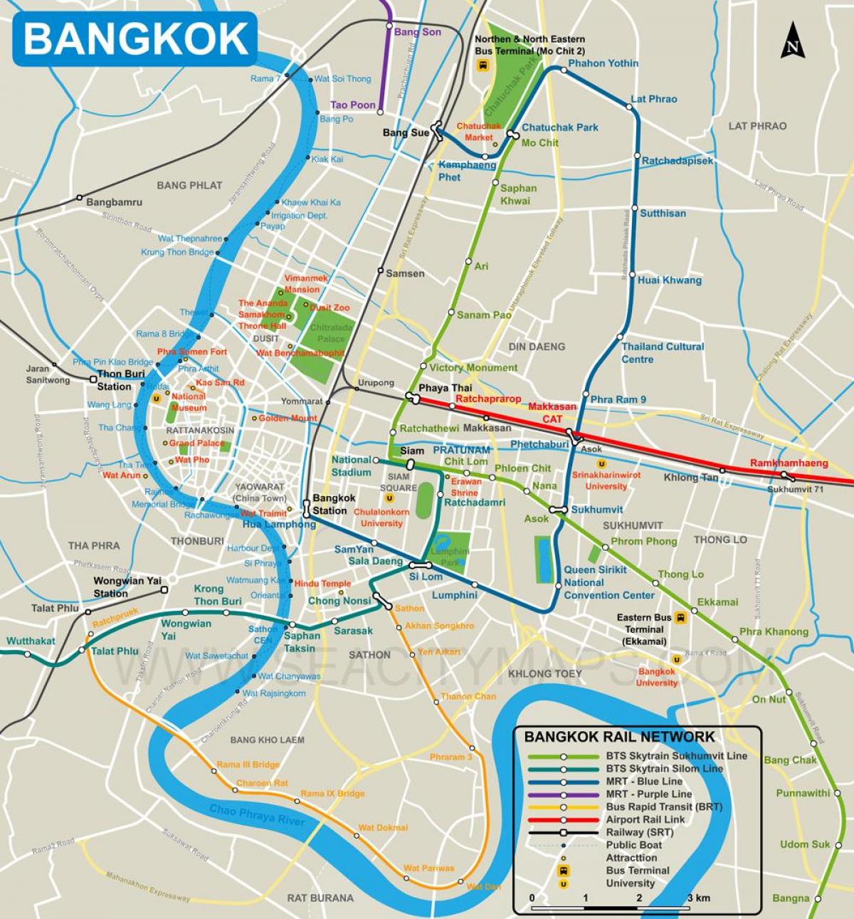 karte bangkoka pilsētas centrs