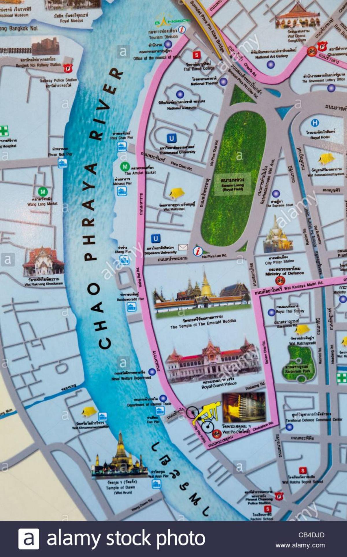 bangkoka karte ar tūrisma vietām