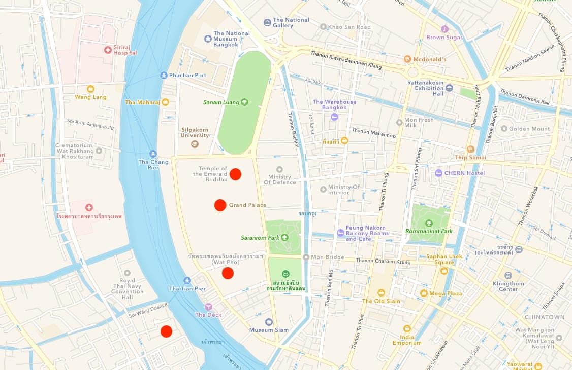 kartes tempļiem bangkokā