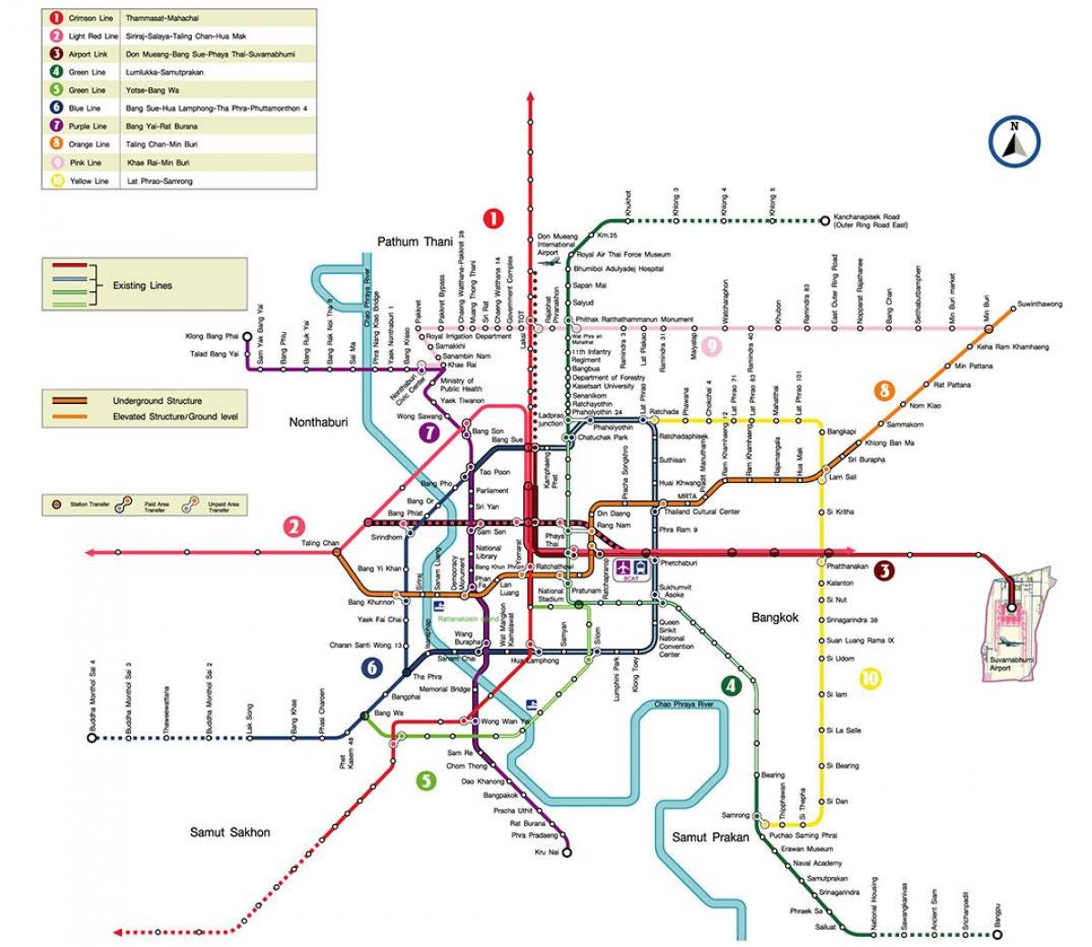bangkoka metro stacija map