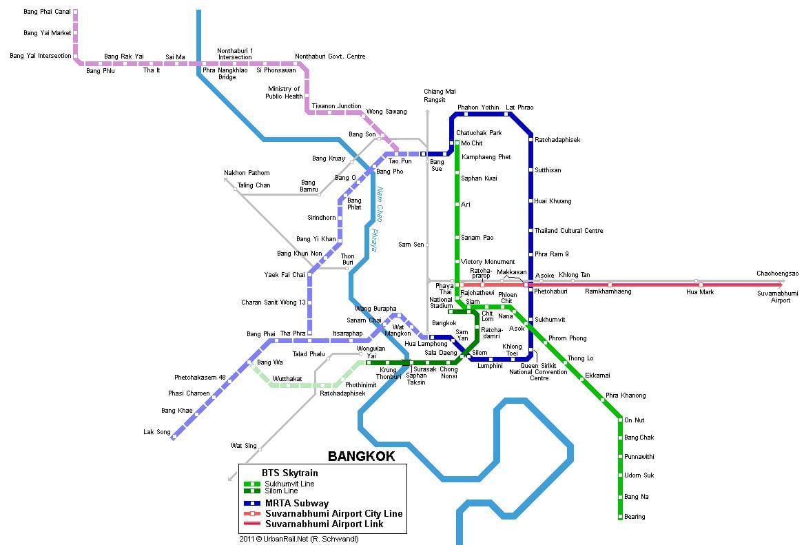 metro karte bangkokā taizemē