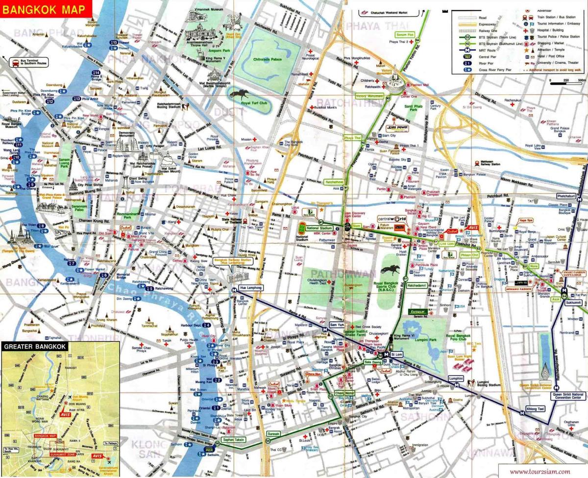 bangkoka tūrisma kartes angļu valodā