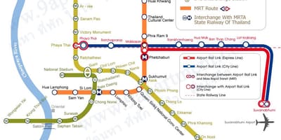 Bangkoka skytrain maršruta karte